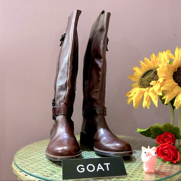 BLACK FRIDAY 35% SALE! Vince Camuto Fantastic Brown Leather Riding Boots 7.5 Wmn - Picture 3 of 5